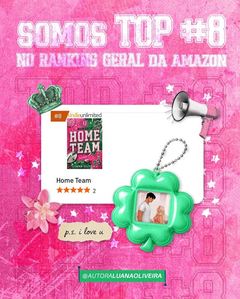 Divulgação de Home Team, de Luana Oliveira, em 8º lugar no ranking geral da Amazon